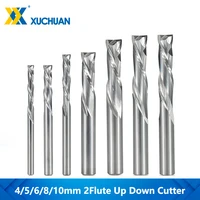 2 flute end mill up down cutter 456810mm shank tungsten carbide milling cutter for engraving tools spiral router bits