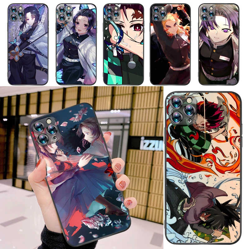 

Demon Slayer Kimetsu No Yaiba Kamado Tanjirou Agatsuma Zenitsu Kamado Nezuko Phone Case For iPhone 11 Pro MAX Funda Cases
