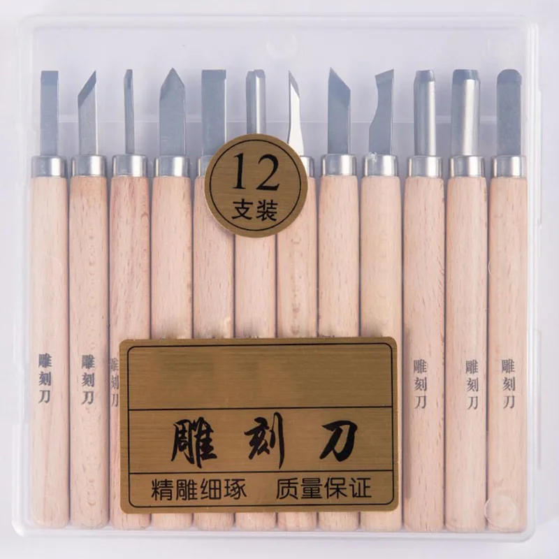 12 шт./лот долото для резьбы по дереву набор инструментов деревообработки