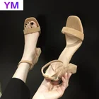 Женские сандалии с открытым носком, на пряжке, 2021, 34-39, размера плюс