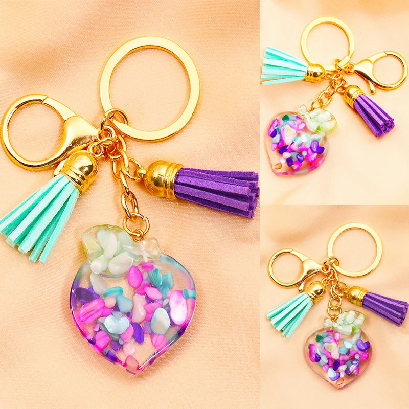Прозрачный в форме сердца милый брелок новая мода для ключей творческий