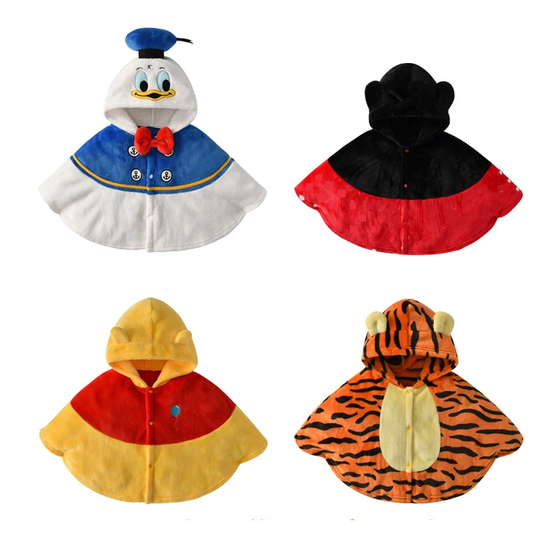 

Весна зима мультфильм Тигр Медведь утка Косплей Плащ для детей искусственная фланелевая накидка Дональд костюм Толстовка