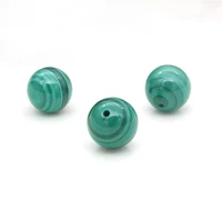 2pcs natural stone genuine malachite half drilled beads round 6810mm jewelry accessories for making pendant earrings