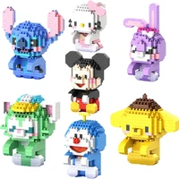 disney mickey stitch pikachu desktop office cartoon pendant micro building blocks puzzle decompression childrens toy gift