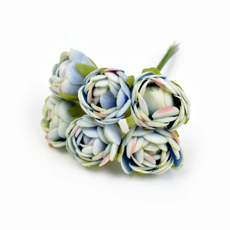 Искусственные цветы 6 шт./лот новый фланелевый букет из розового чая свадебное