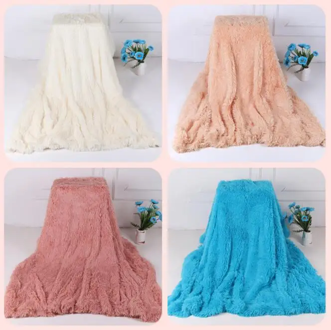 Super Soft Long Shaggy Fuzzy Fur Faux Warm Elegant Cozy With Fluffy Sherpa Throw Blanket Bed Sofa Gift |