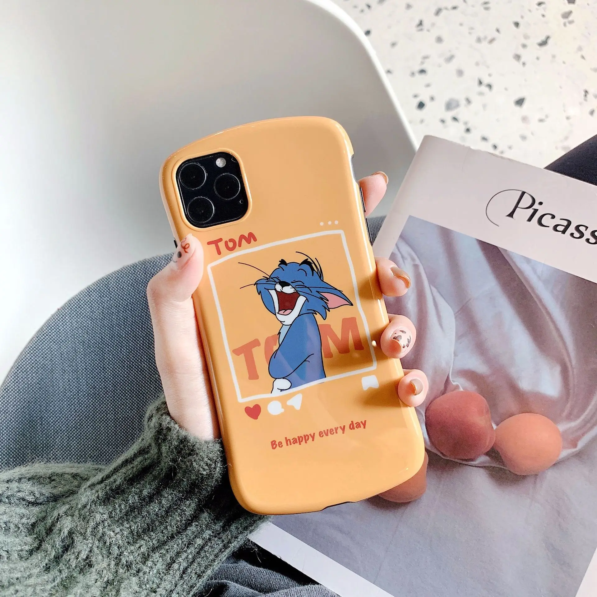 Чехол для iPhone 11 Pro Max чехол телефона с мультяшным Томом котом и Jerry Mouse мягкий из ТПУ