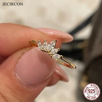 jecircon 925 sterling silver horse eye ring women fashion japanese and korean style 14k gold plated wedding jewelry accessories