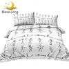 BlessLiving Sports Bed Set Fitness Silhouettes Duvet Cover Swimming Bedding Set 3pcs for Teens Funny Bedlinen Twin Dropship 1