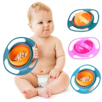 baby 360 rotating leakproof bowl creative baby feeding learning dishes gyro bowl food grade pp baby tableware