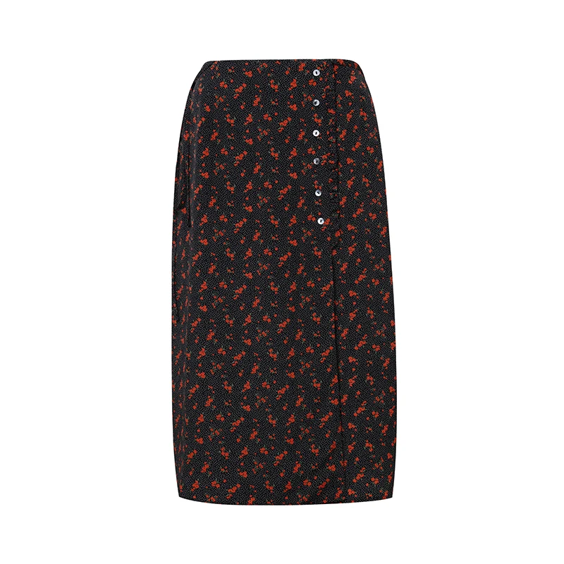 

LYNETTE'S CHINOISERIE Spring Summer Original Design Women All-match Vintage Floral Print Empire Skirts