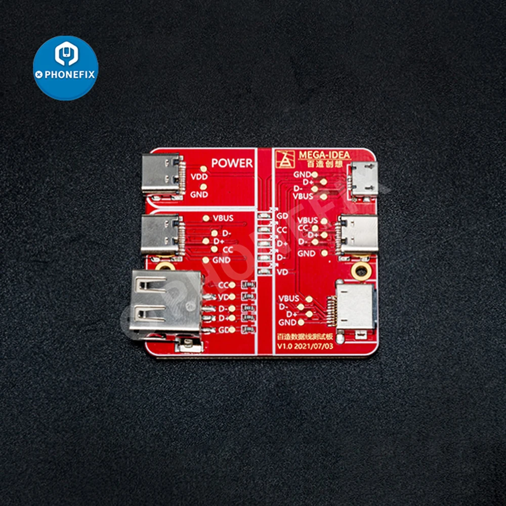 

MEGA-IDEA Data Cable Switching Test Board USB Micro Type-C Lightning Datacable Detection On-Off Fast Detecting Test Plate