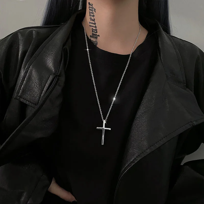 

Hip Hop Cross Simple Style Titanium Steel Long Chain