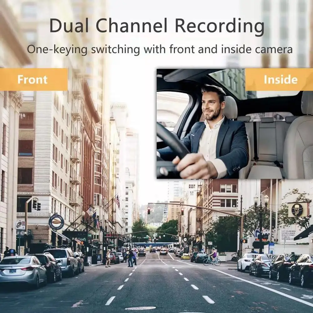 LUU 1080P FHD Автомобильный видеорегистратор dash cam Скрытая Встроенная камера 5," ips зеркало заднего вида цифровой видеорегистратор двойной объектив видеокамера