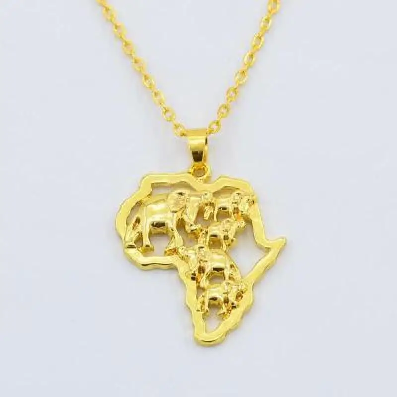 Кулон Карта Африки ожерелье для женщин мужчин серебро/золото Цвет эфиопские