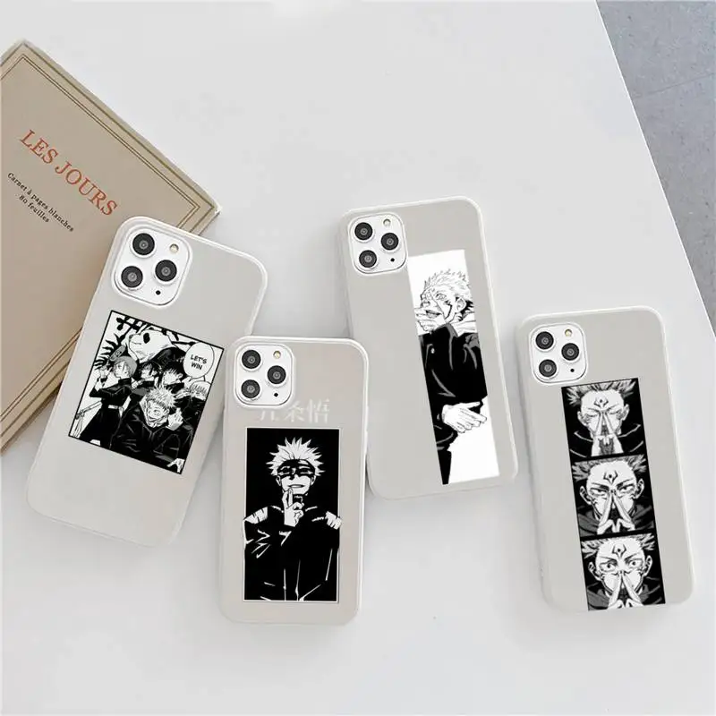 

Jujutsu Kaisen anime Phone Case Candy Color for iPhone 6 7 8 11 12 s mini pro X XS XR MAX Plus