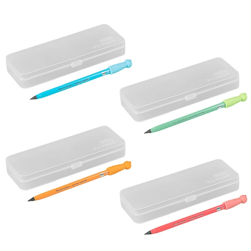 

H7JF Inkless Pencil with Pen Box Eraser HB Screw Nib No sharpening Kids Gift Pen Set Students Adults Drawing Writing Supplies