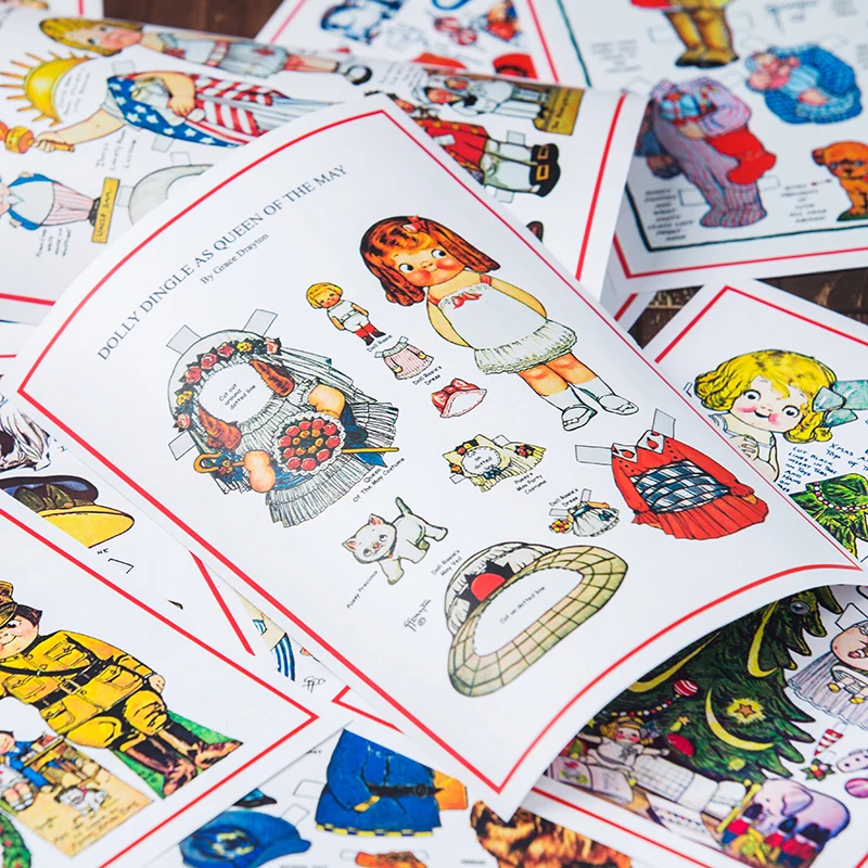 4 шт./упак. ручной рисования куклы дрессап милые девушки стикеры DIY крафт