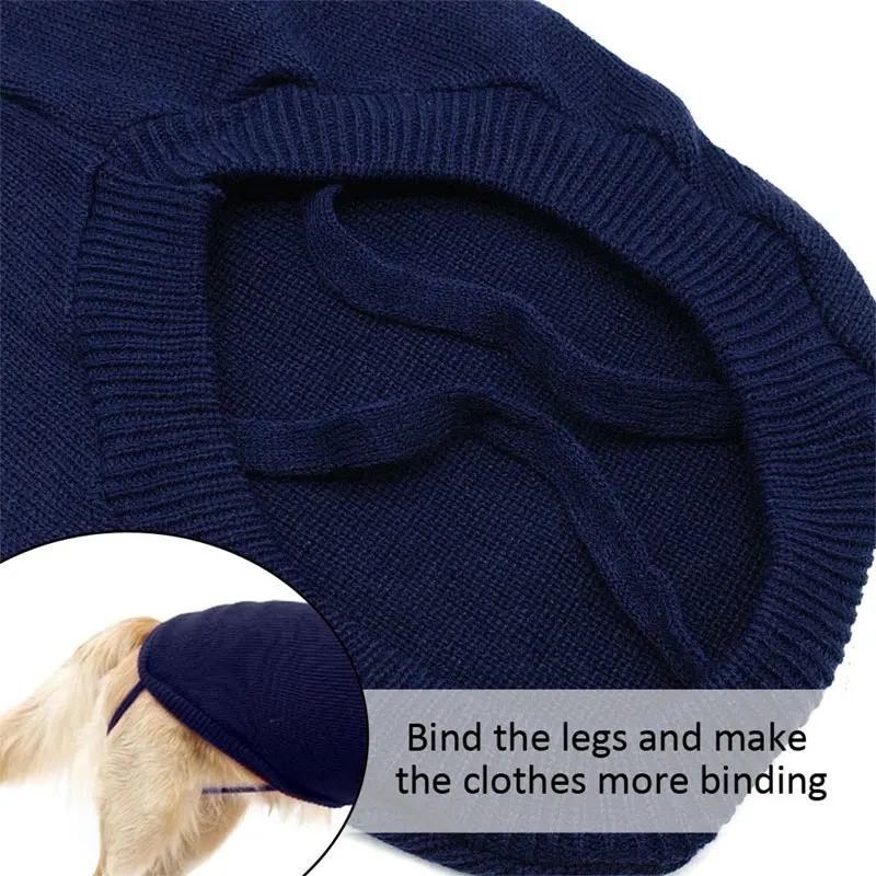 Полосатый вязаный свитер для больших собак зимняя теплая удобная одежда