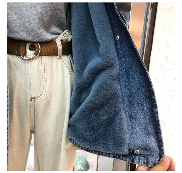 

New Warm Winter Jacket Women Autumn Hooded Coat Stitched Real Fox Fur Tops Female Denim Jackets Women's Bomber Jacket 2020 L03