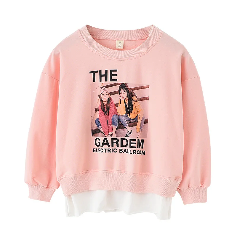 Сезон весна осень Повседневная подростковая пуловеры для девочек с рисунками из