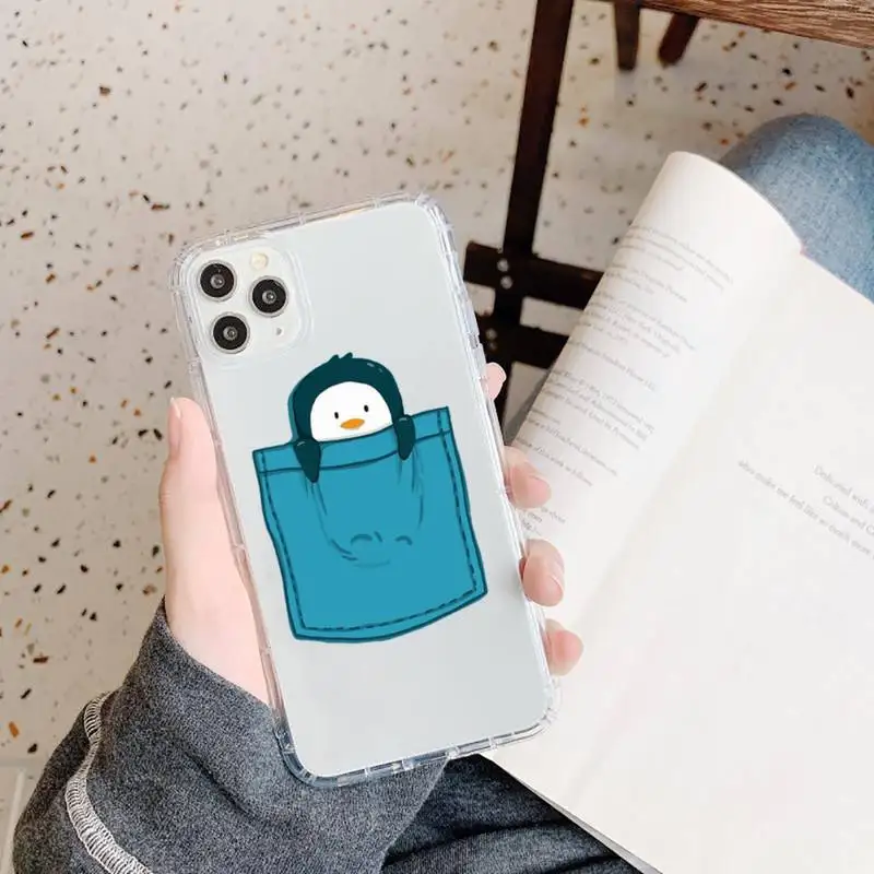 

Lovely Penguin Polar Bear animal Phone Case Transparent soft For iphone 5 5s 5c se 6 6s 7 8 11 12 plus mini x xs xr pro max