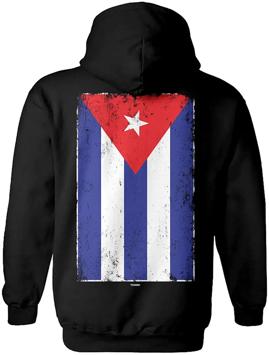 TSDFC состаренная толстовка унисекс с капюшоном кубинским флагом |