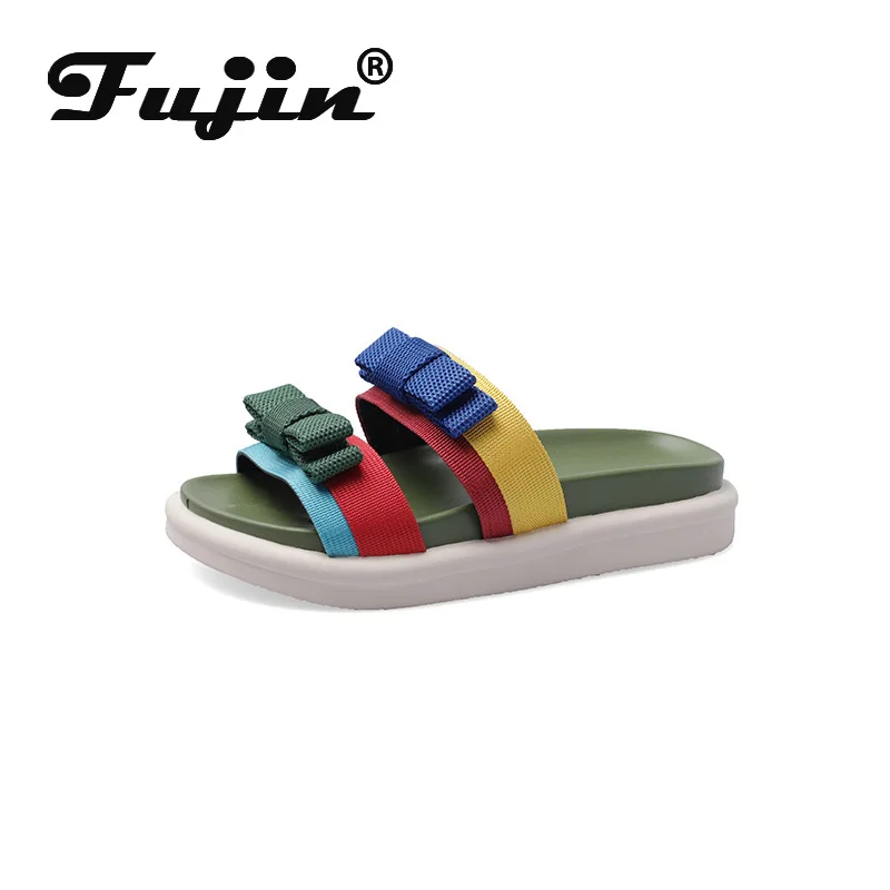 Fujin 2020 летние шлепанцы Женские повседневные массажные прочные Вьетнамки Пляжные