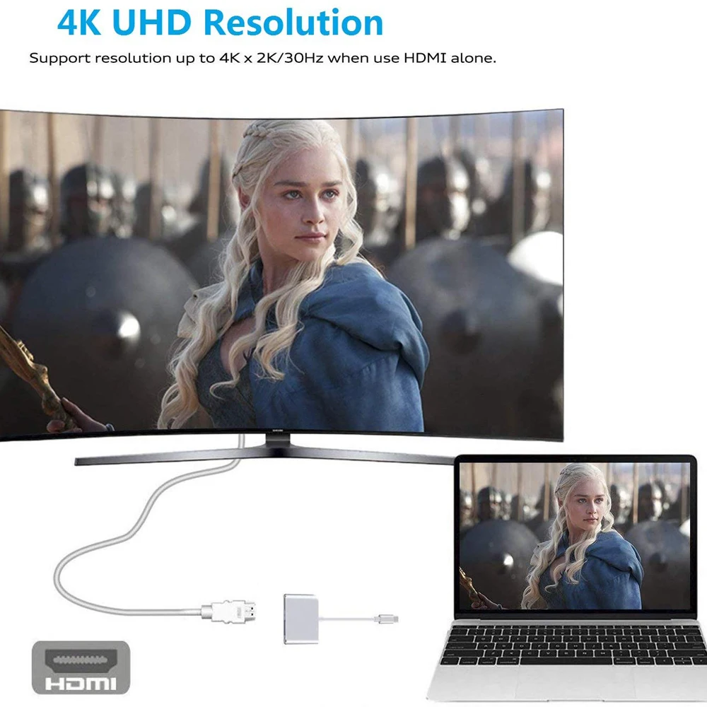 Фото USB 3 1 типа C на HDMI VGA адаптер кабель-Переходник 4K 2 в Мини-преобразователь для 2018 iPad USB 3 1 типа C на HDMI VGA адаптер кабель-Переходник 4K 2 в Мини-преобразователь для 2018 iPad