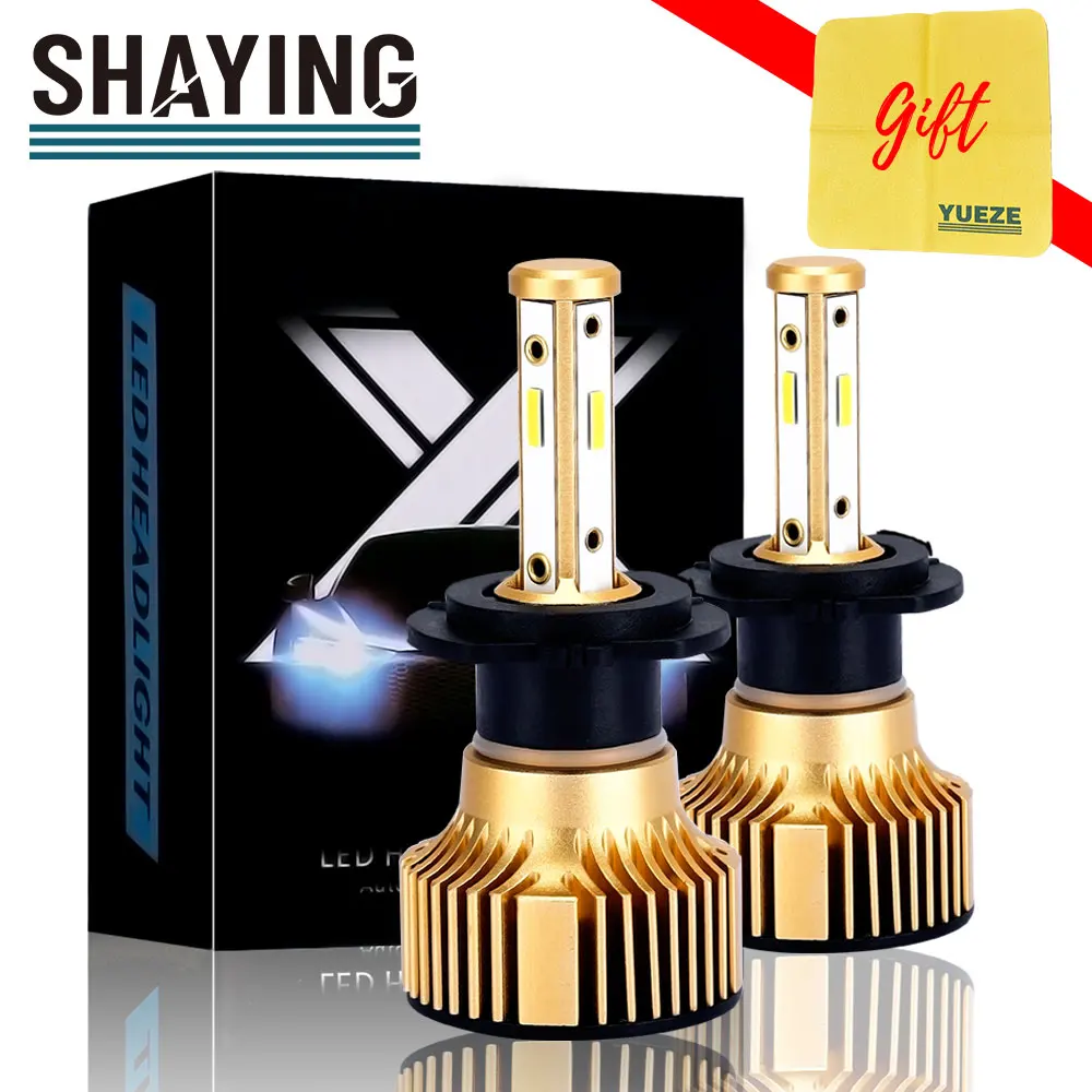SHAYING X8 серии 2 шт H7 H8/9/11 9005 9006 9012 5202 H4 H13 9007 9004 светодиодный лампы для фар 6500K 12V