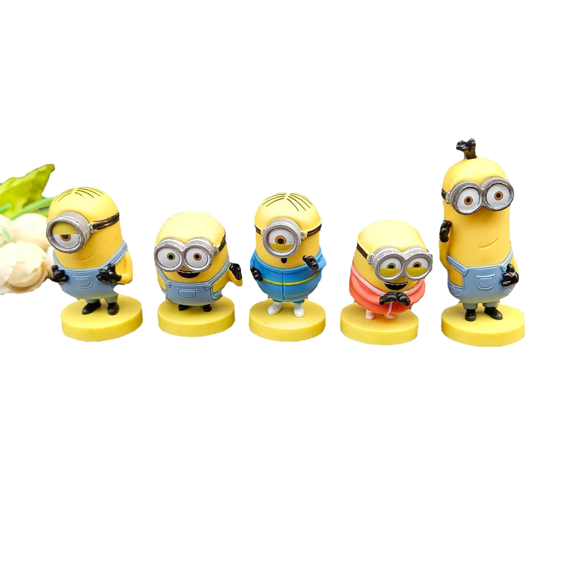 5pcs cartoon cute Mini Corps Big-eyed fatty Dave Stuart Mark Jerry Jorge Kevin funny figure model cars ornament kids toys gifts - купить по