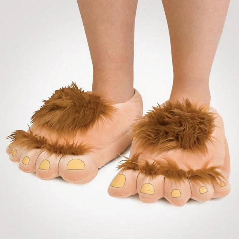 Unisex Couple Warm Home Slippers Cartoon Anime Big Feet Indoor House Cotton Shoes Men Spring Winter Slippers Plush Warm Non-Slip