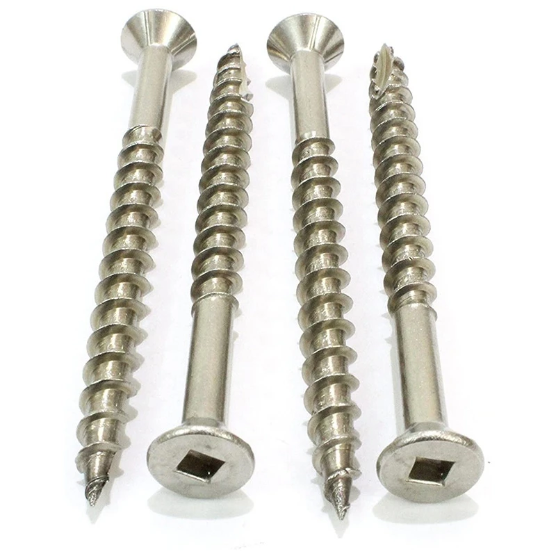 

100 Pcs 10 2-1 / 2 Inch Stainless Steel Fixing Screws, Square Drive, Dropper Through Bolt,Stainless Steel Fasteners
