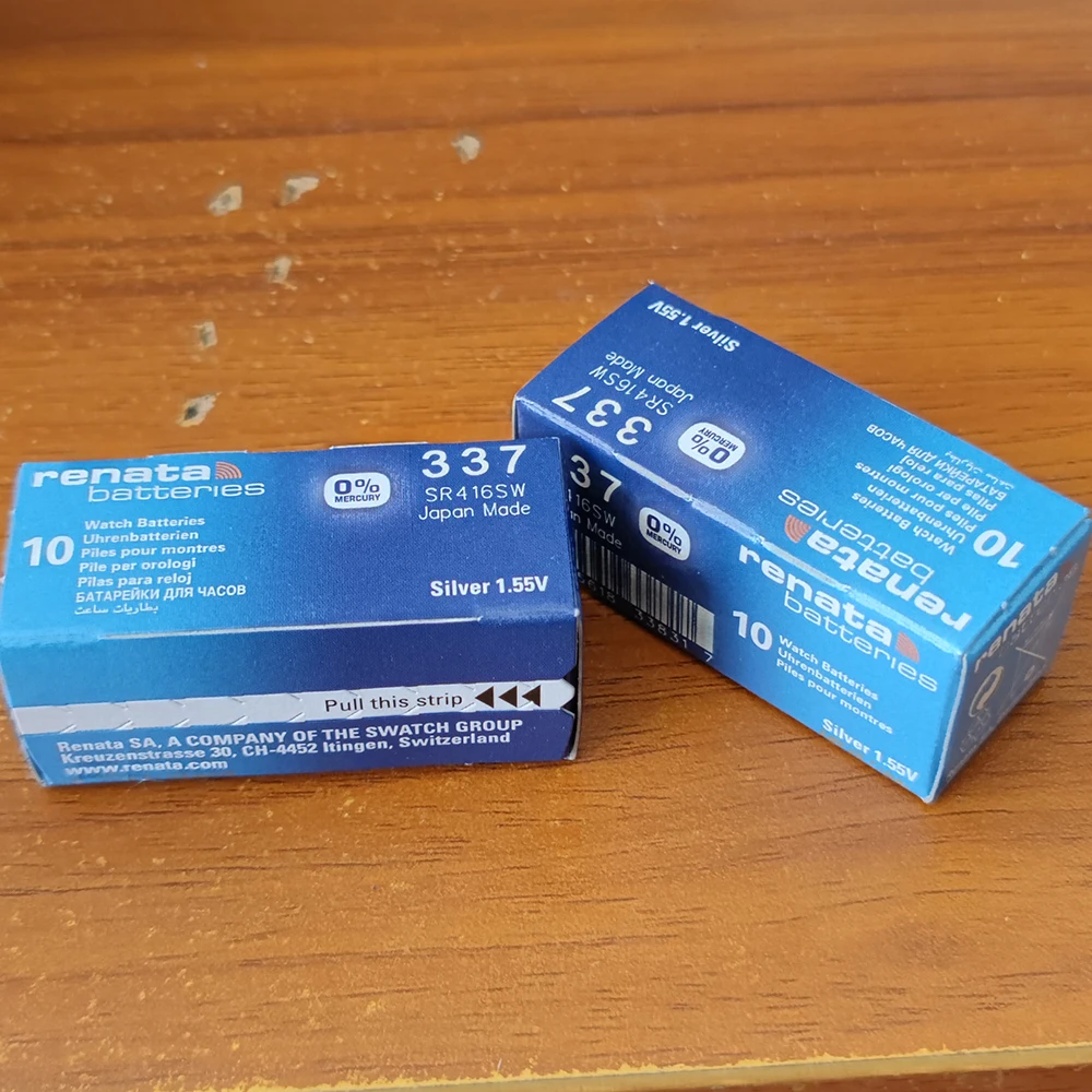 10 шт. Renata Швейцарский аккумулятор 337 SR416SW 1 55 в для часов серебристые RENATA