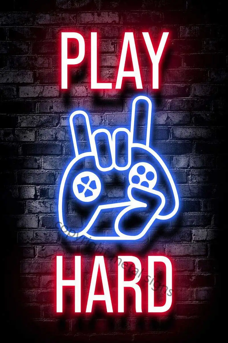 

Жесткая жесткая игровая Оловянная вывеска с цитатой, жестяные таблички, Настенный декор, украшение для комнаты, ретро винтажная неоновая вы...