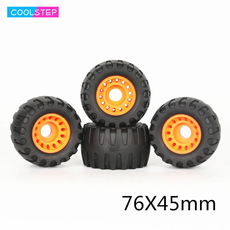 Off-road Skateboard Wheel with 76mm 45mm Road Long Board Skates TPR Tires Orange Black 76X45mm Street Skate Board Tyre 80A 4pcs