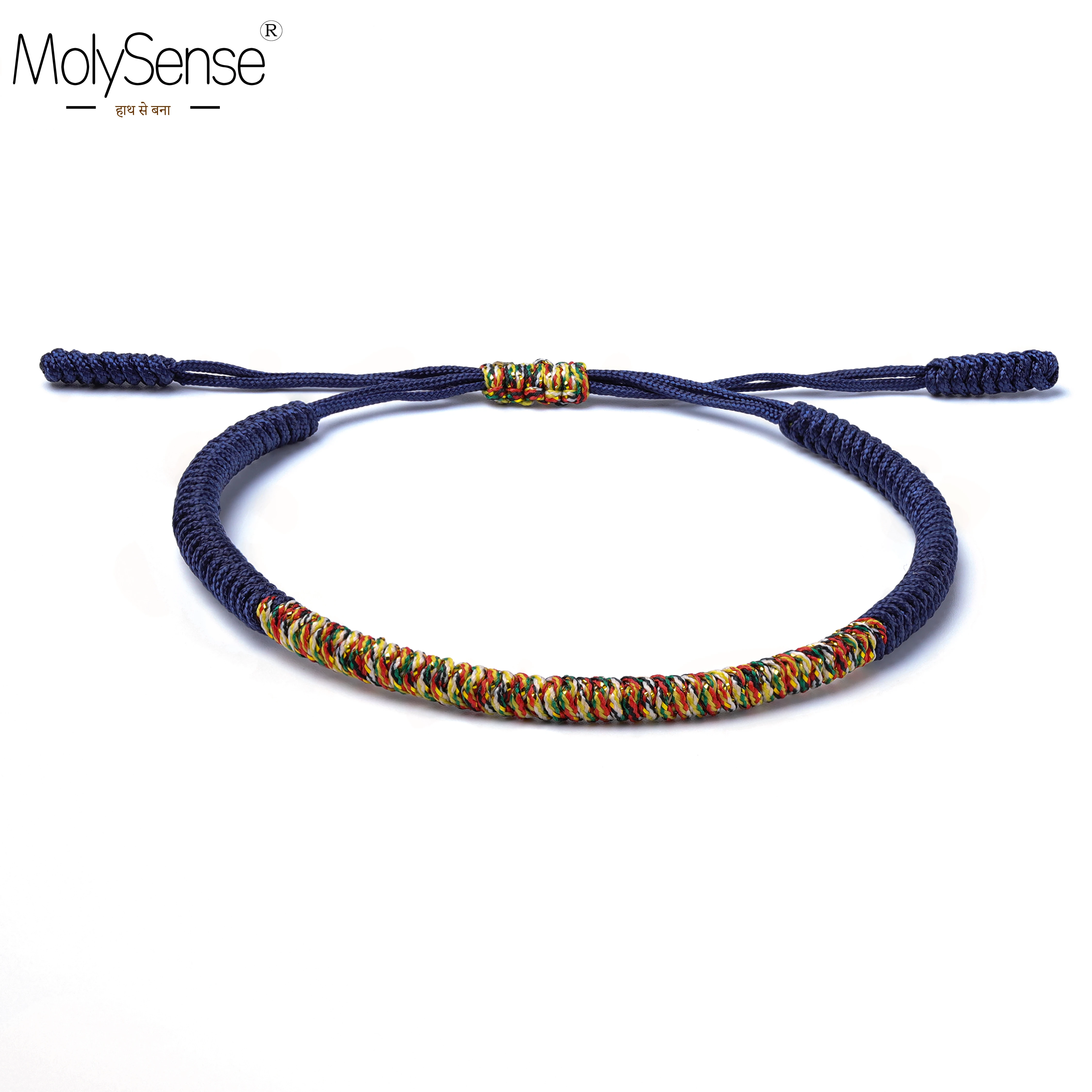 

MolySense Tibetan Handmade Buddhist Lucky Bracelets & Bangles For Women Men Blue Rope Knots Amulet Gift Tibet Braided Bracelet