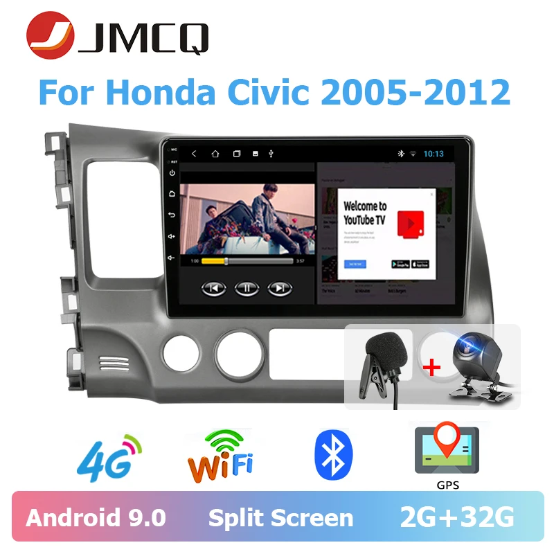 JMCQ автомобильное радио Android 9 0 плеер для Honda Civic 2005 2012 мультимедийный видео 2din T3L DSP