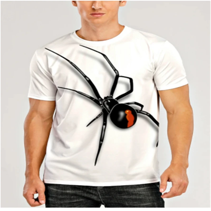 Модная мужская футболка с 3D-принтом в виде акулы Уличная Повседневная креативная