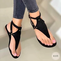 women sandals summer fashion solid buckle flip flops sandals women shoes beach casual ladies plus size gladiator cross tied new
