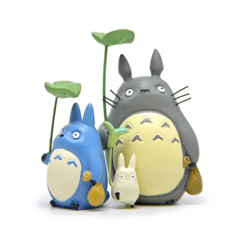 Ghibli Аниме Возьмите листья фигурки Тоторо Настольная лампа с орнаментом для