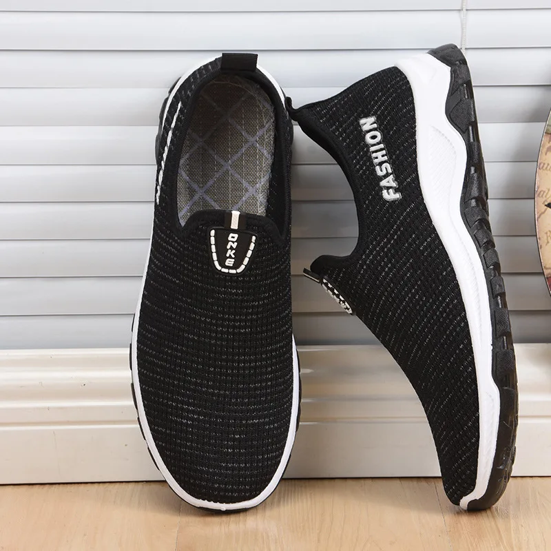 

2021 Summer New Male Casual Shoes Mash Basic Slip-on Shallow Fashion Outdoor Walking Shoes Breathable Sweat-absorbant Anti-odor