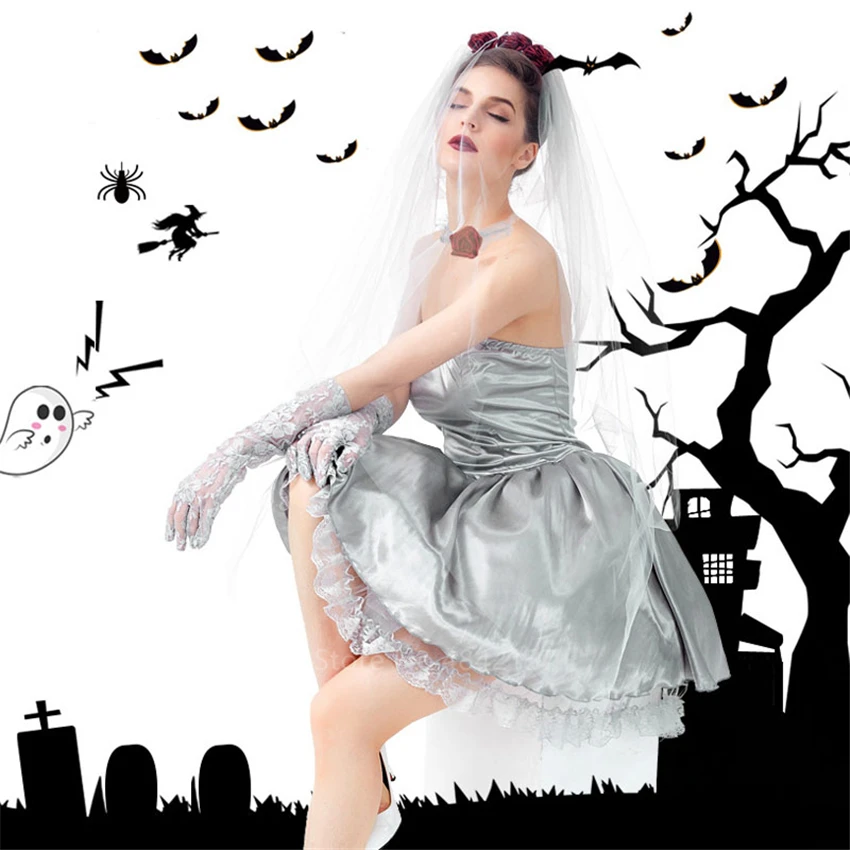 Женское платье на Хэллоуин Виктория страшный костюм невесты вампира для косплея