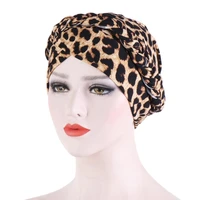leopard print muslim women cotton turban hat beanies inner hijab caps femme musulman hijab bonnet turbante cap head wraps