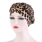 Шапка-бини с леопардовым принтом для мусульманских женщин
