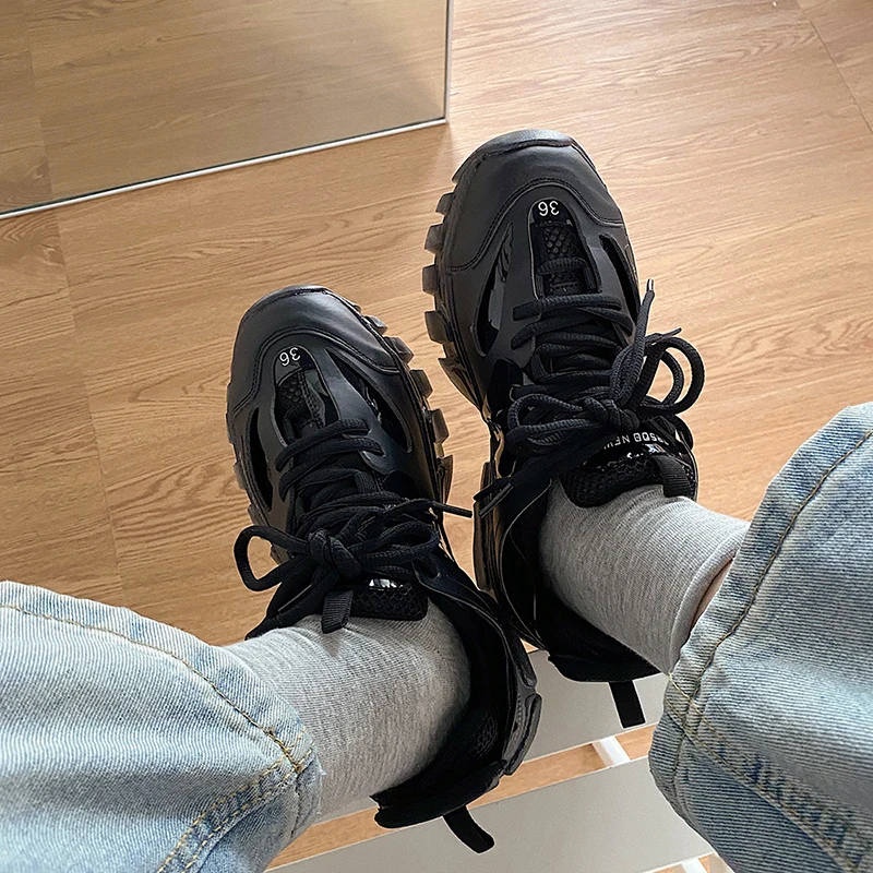 

Spring And Summer New Style Comfortable All-Match Casual Sports Shoes Mesh Breathable Thick Sole Ladies Single Shoes