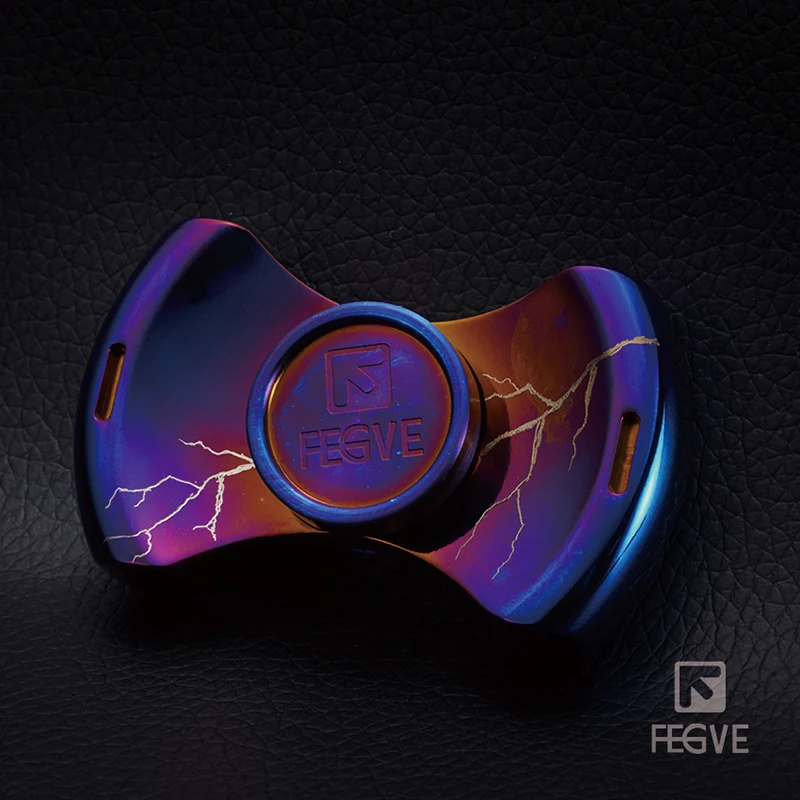 FEGVE титановый сплав обжаренный синий светящийся Спиннер с рисунком