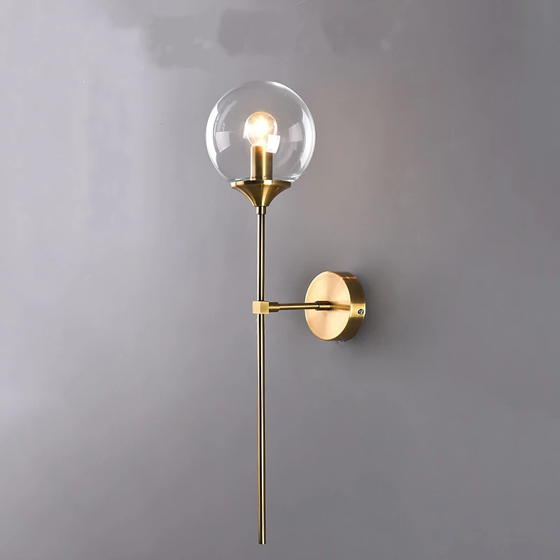 Стеклянный шар Эдисона настенный светильник современные скандинавские золотые