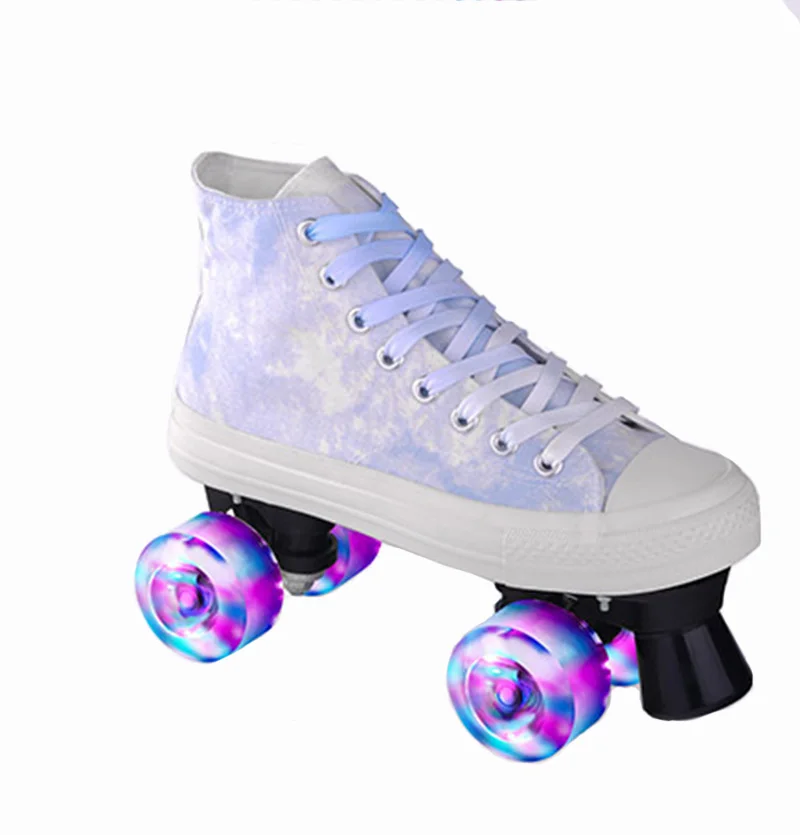 

Adult Skating Roller Skates Couple Canvas Double Skating Skates For Women Men Mens Blue Boots Inline Skates Patines De 4 Ruedas