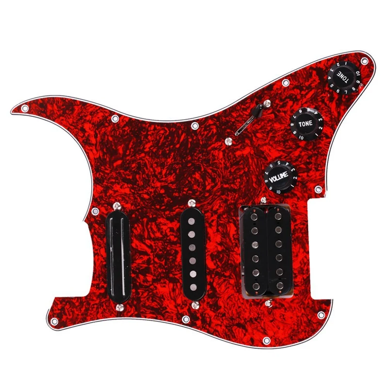 Guitar Pickguard 3-Ply SSH Loaded Prewired Humbucker Pickups Set for Fender Strat ST Electric Red Pearl | Спорт и развлечения